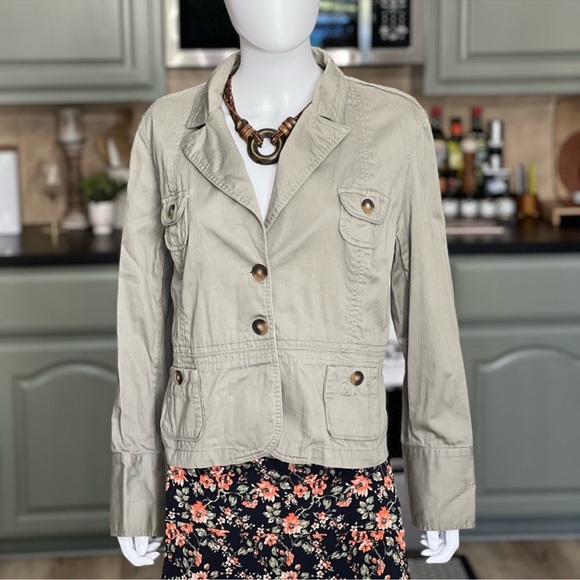 𝘾𝙖𝙩𝙤 Tan Utility Safari Style Jacket size XL - Picture 3 of 16